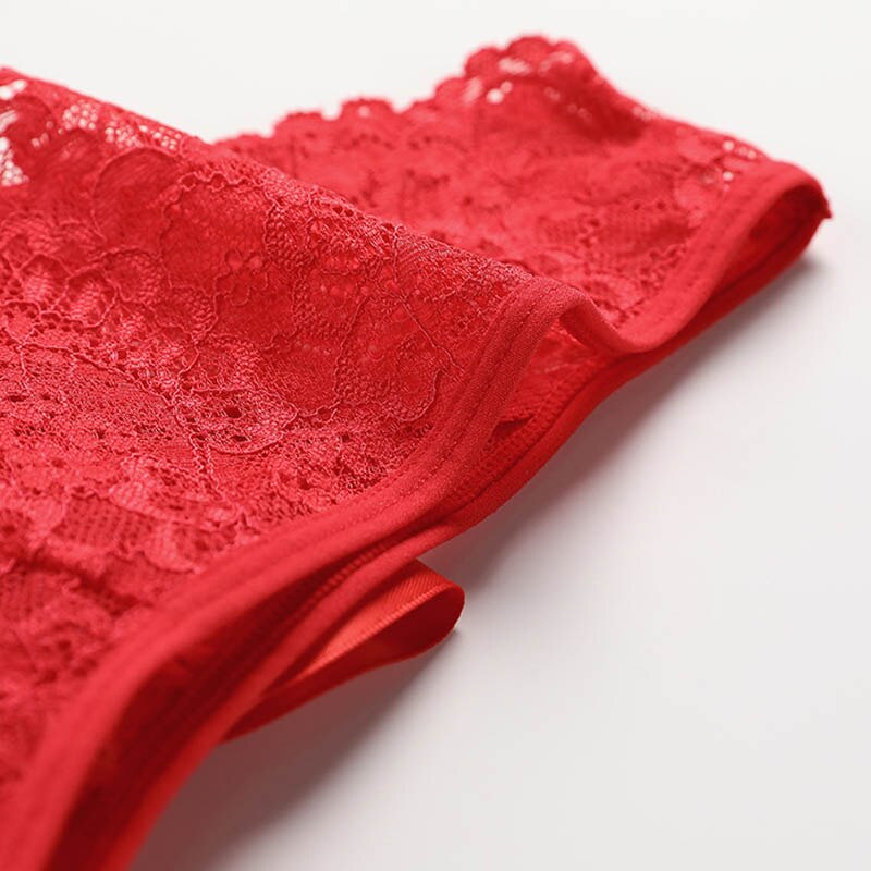 Lingerie étonnante string en dentelle, sous-vêtements féminins, string avec nœud, taille basse, lingerie transparente