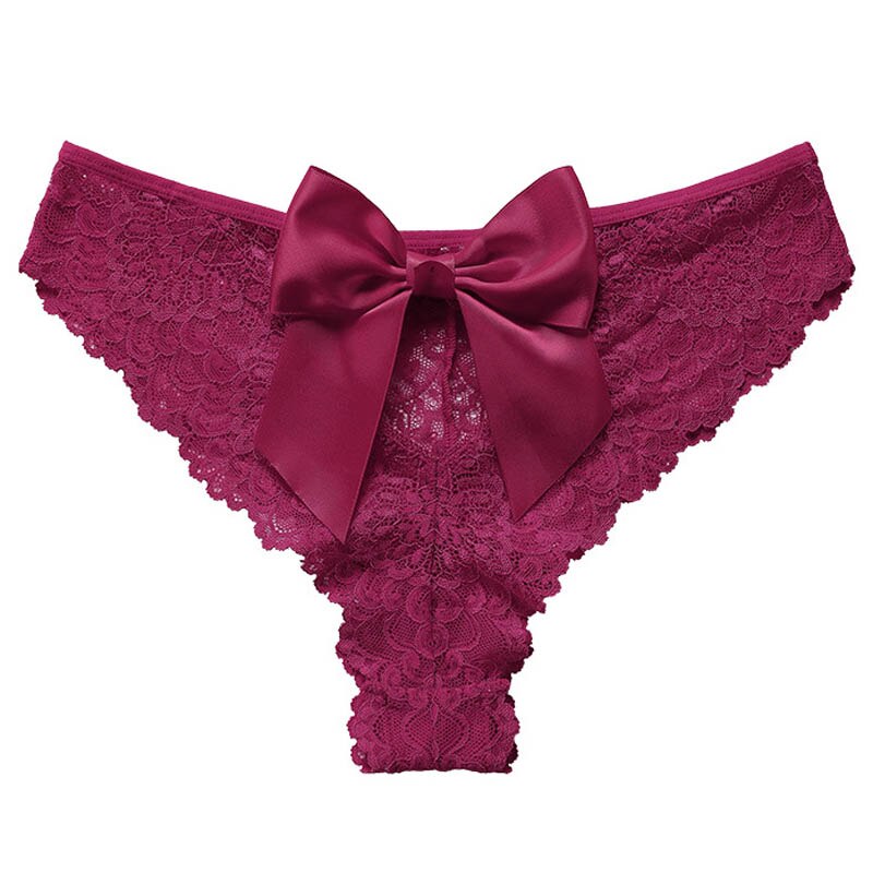 Amazing Lingerie G String Lace Underwear Femal Bow Thong Female Low-waist Transparent Lingerie