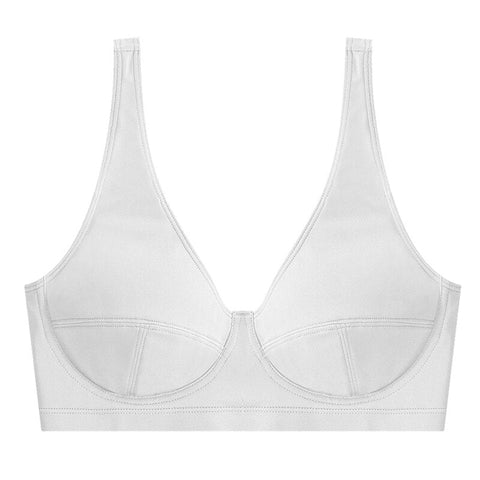 Bras for Underwear Lingerie Add Pad Bra Open Back Bralette Deep U Brassiere Wireless Comfort Sports