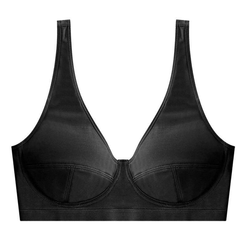 Bras for Underwear Lingerie Add Pad Bra Open Back Bralette Deep U Brassiere Wireless Comfort Sports