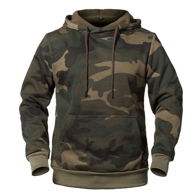 Dicke Herren-Hoodies im Camouflage-Design im Militärstil