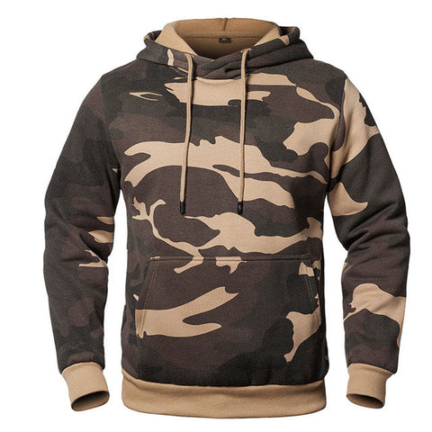 Dicke Herren-Hoodies im Camouflage-Design im Militärstil