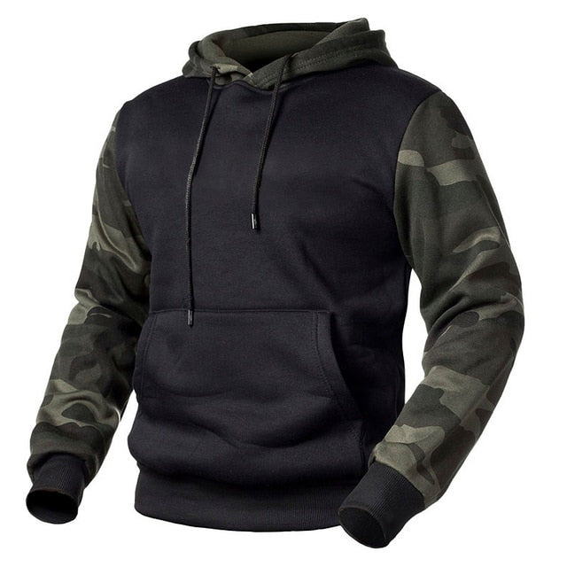 Dicke Herren-Hoodies im Camouflage-Design im Militärstil