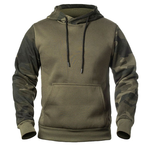 Dicke Herren-Hoodies im Camouflage-Design im Militärstil