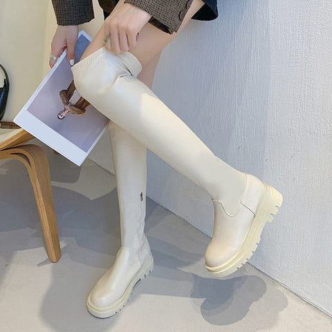 Knee Length Straight Strong Style Snow Boots