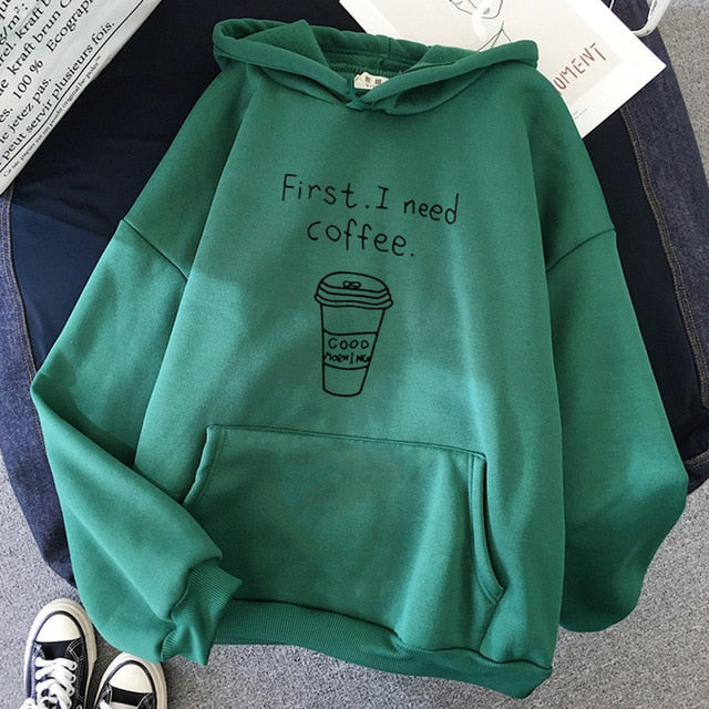 Erster Morgenkaffee Lässige Hoodies