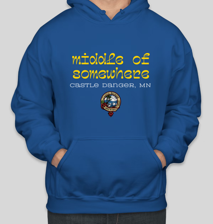 Middle of Somewhere Minnesota Slogan Printed Hoodies