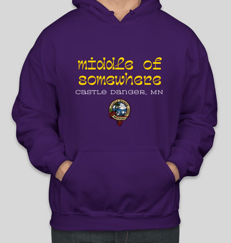 Middle of Somewhere Minnesota Slogan Printed Hoodies