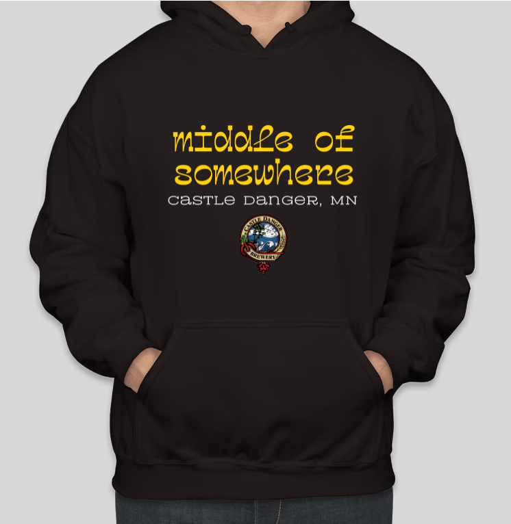 Middle of Somewhere Minnesota Slogan Printed Hoodies