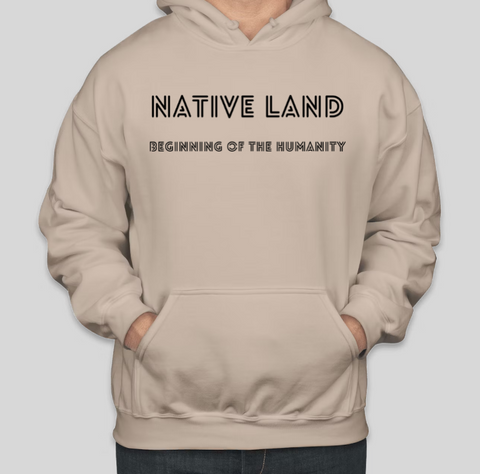 Coole Kapuzenpullover aus Baumwolle mit NATIVE LAND-Buchstabendruck