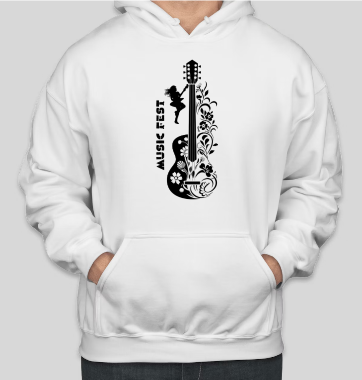 Coole, lässige Baumwoll-Hoodies mit Music FEST-Aufdruck