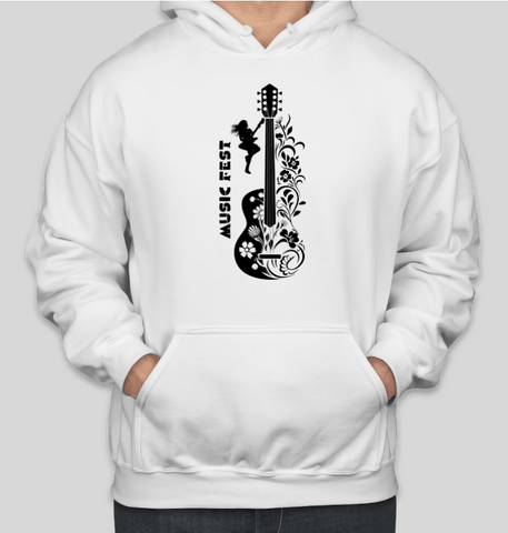 Coole, lässige Baumwoll-Hoodies mit Music FEST-Aufdruck