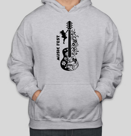 Coole, lässige Baumwoll-Hoodies mit Music FEST-Aufdruck