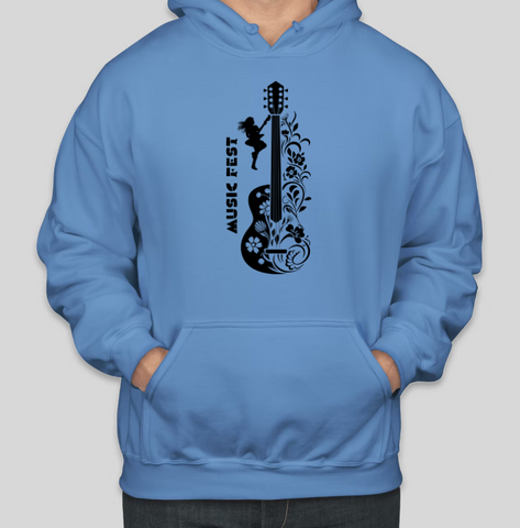 Coole, lässige Baumwoll-Hoodies mit Music FEST-Aufdruck