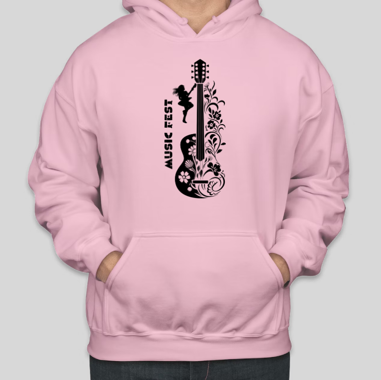 Coole, lässige Baumwoll-Hoodies mit Music FEST-Aufdruck