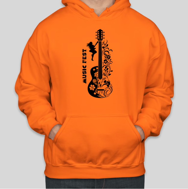 Coole, lässige Baumwoll-Hoodies mit Music FEST-Aufdruck