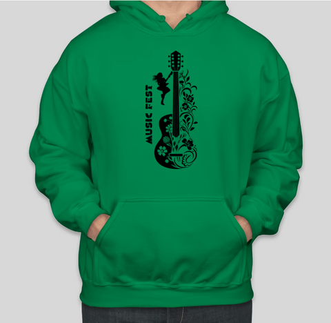 Coole, lässige Baumwoll-Hoodies mit Music FEST-Aufdruck