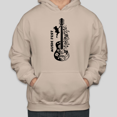 Coole, lässige Baumwoll-Hoodies mit Music FEST-Aufdruck