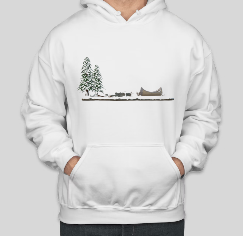 Lake Side im Winter North Shore Bedruckte coole Baumwoll-Hoodies