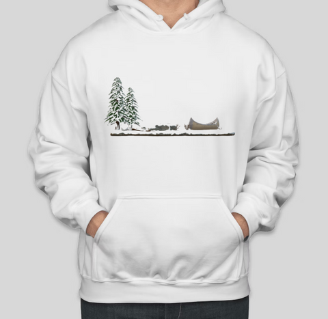 Lake Side in Winter North Shore Printed Cool Cotton Hoodies