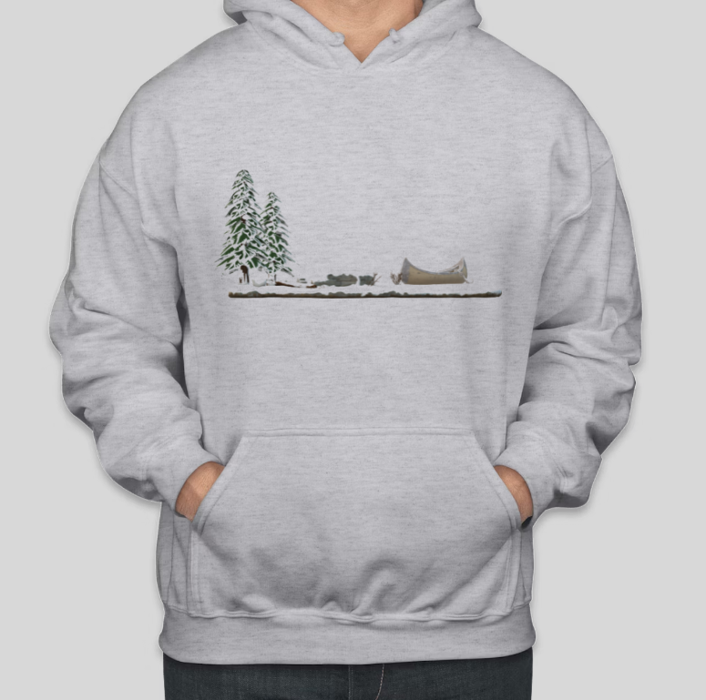 Lake Side im Winter North Shore Bedruckte coole Baumwoll-Hoodies