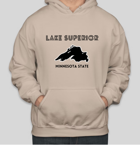 LAKE SUPERIOR Minnesota State Bedruckte lässige Baumwoll-Hoodies