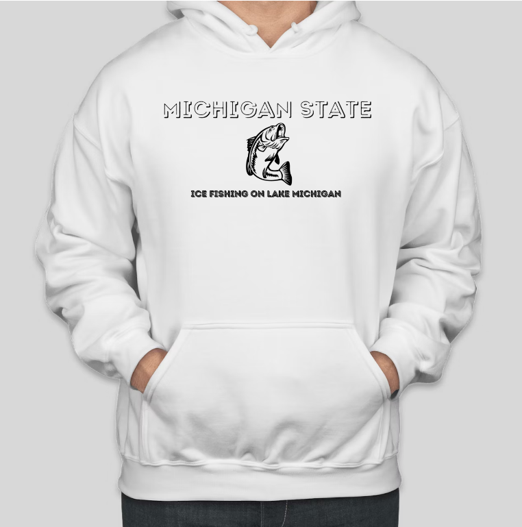 Ice Fishing on Lake MICHIGAN Printed COTTON Casual Hoodies