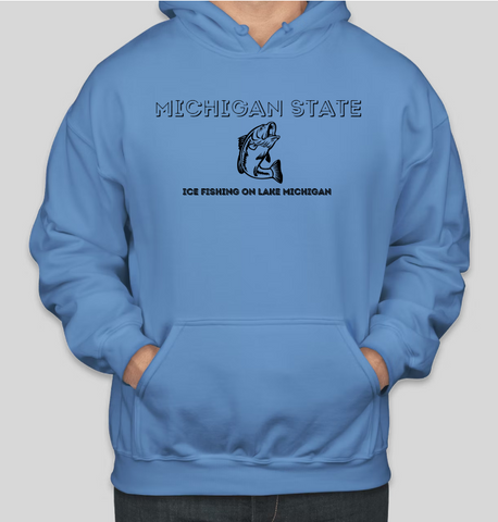 Ice Fishing on Lake MICHIGAN Printed COTTON Casual Hoodies