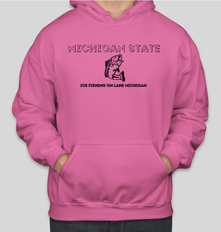 Ice Fishing on Lake MICHIGAN Printed COTTON Casual Hoodies