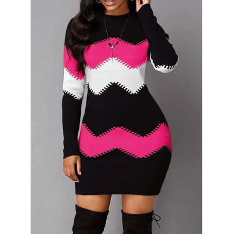 Multi Colored Striped Long Winter Sweaters