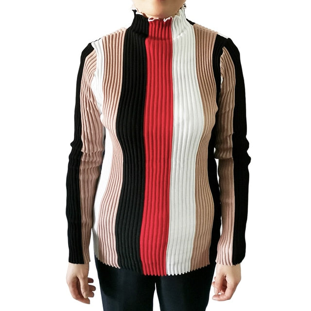 Slim Color Striped Sweaters