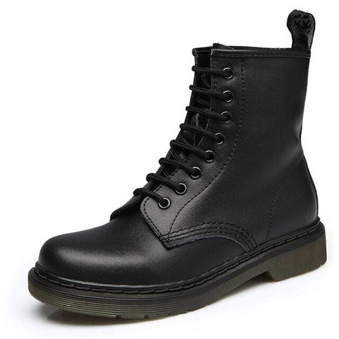 Genuine Leather Lace Up Cool Winter Boots