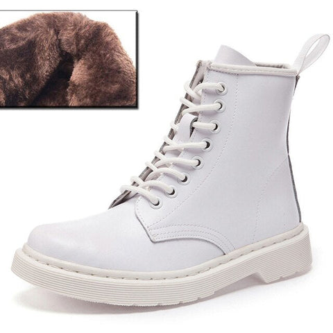 Genuine Leather Lace Up Cool Winter Boots