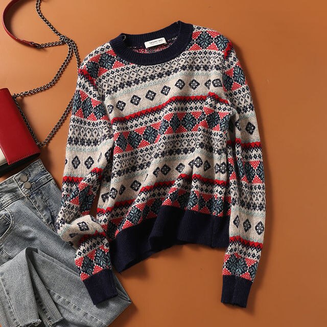 Rustic Geometric Design Sweaters