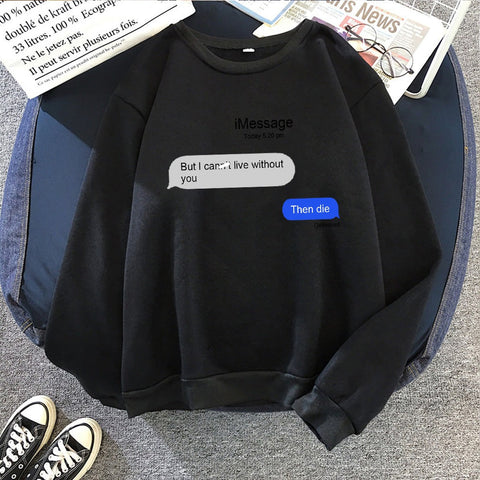 Unisex Lustige Winter-Hoodies mit iMessage-Motiv