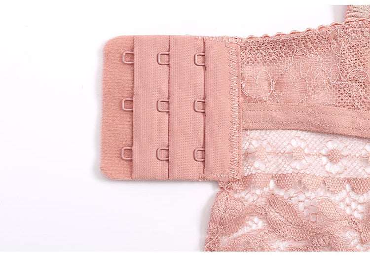 Classic Bandage Bra Set Lingerie Push Up Transparent Brassiere Lace Underwear Set Temptation Panties