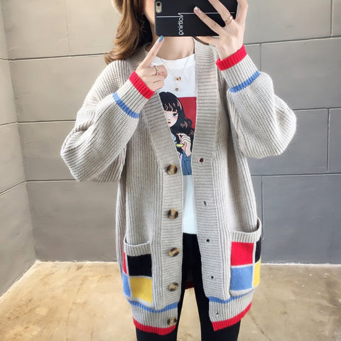 Thick Elastic Knitted Warm Cardigan Sweater