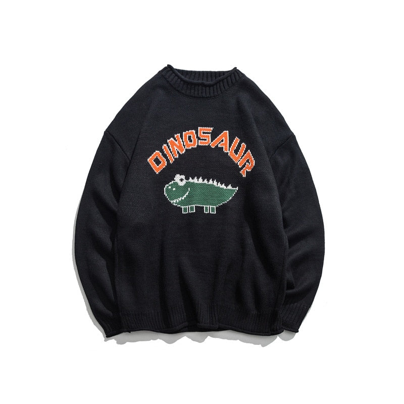 Lustige Oversize-Pullover mit Dinosaurier-Motiv