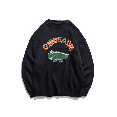 Lustige Oversize-Pullover mit Dinosaurier-Motiv