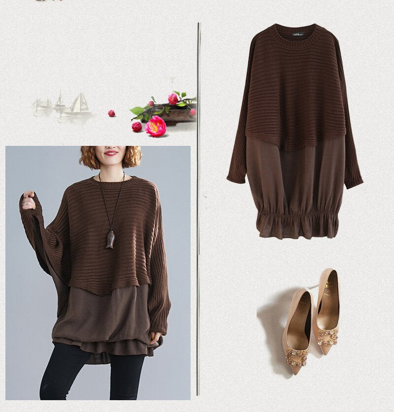 Plus Size Batwing Sleeve Sweater