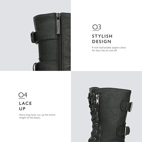 Creative Winter Zip Buckle Military Combat Boots