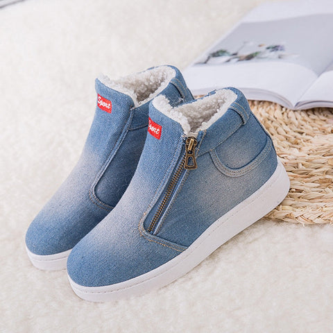 Trendy Denim Ankle Boots