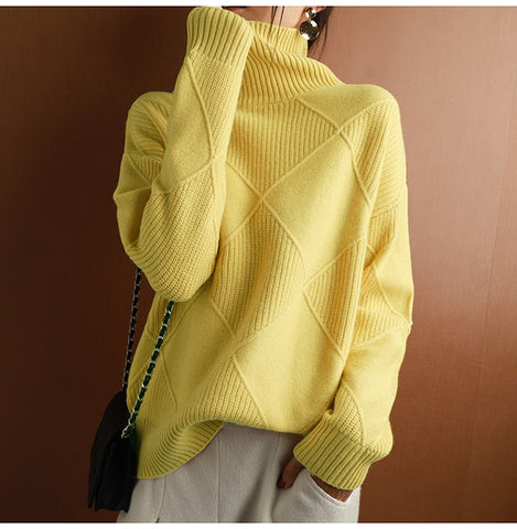 Pure Wool Turtleneck Plus Size Knitted Sweaters