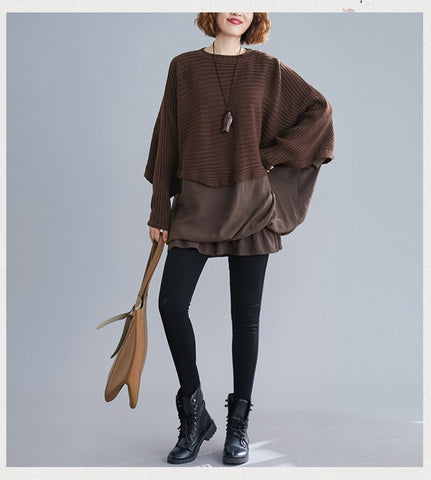 Plus Size Batwing Sleeve Sweater