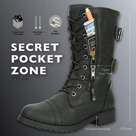 Creative Winter Zip Buckle Military Combat Boots