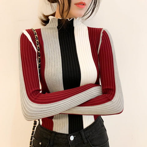 Slim Color Striped Sweaters