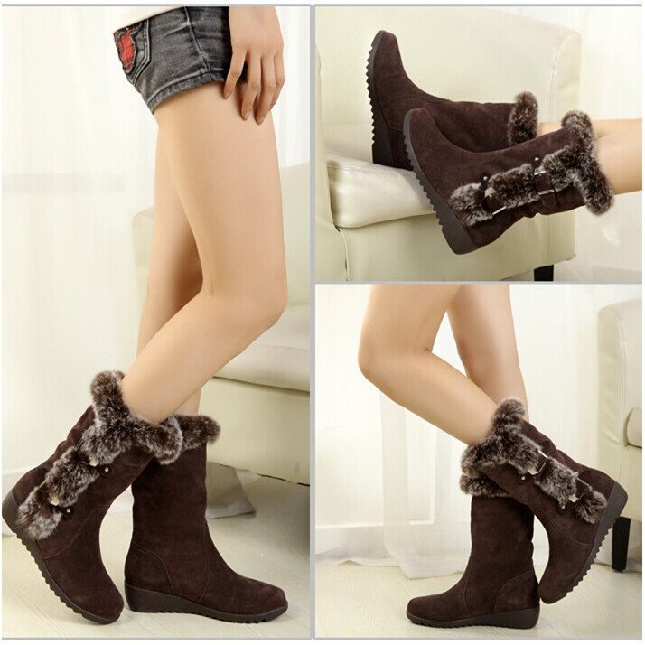 Pretty Warm Suede Ladies Snow Boots