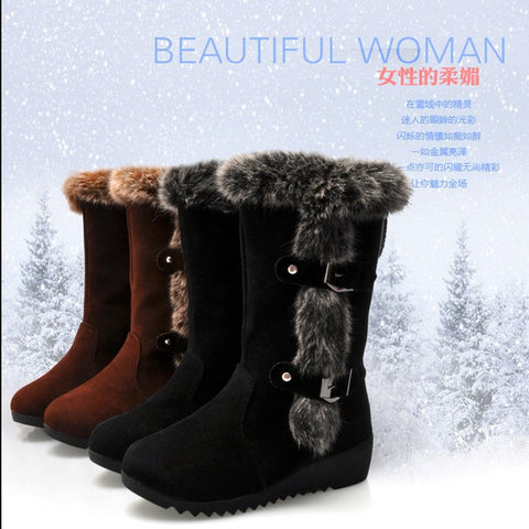 Hübsche warme Wildleder-Schneestiefel für Damen