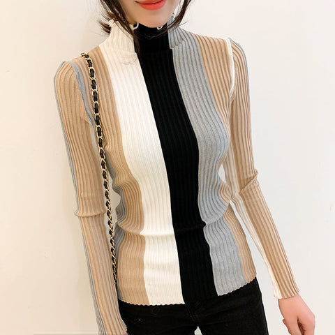 Slim Color Striped Sweaters