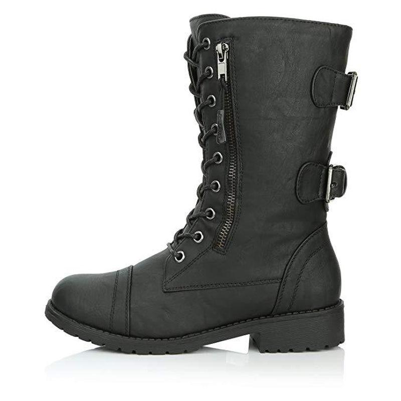 Creative Winter Zip Buckle Military Combat Boots